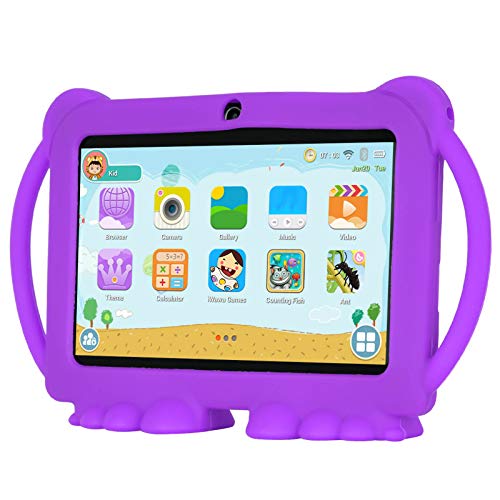 Product Cover Xgody T702 7 Inch HD Kids Tablet PC for Kids Quad Core Android 8.1 16GB ROM 1GB RAM Touch Screen with WiFi Pre-Loaded 3D Game Dual Camera Purple