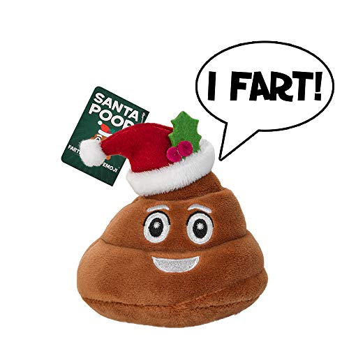 Product Cover Farting Santa Poop Emoji Toy - Talks & Makes 7 Funny Fart Sounds - Squeeze to Activate these Cute Poop Toys - Funny Christmas Toy - Stocking Stuffer & Gag Gift for The Holidays - Measures (4 x 4.5)