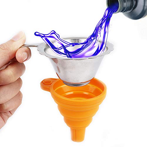 Product Cover Aibecy 3D Printer Accessories Parts Collapsible Funnel Silicone Foldable Funnels Stainless Steel Resin Filter for Pouring Resin Back Into Bottle for ANYCUBIC Photon Sparkmaker Kelant Orbeat D100