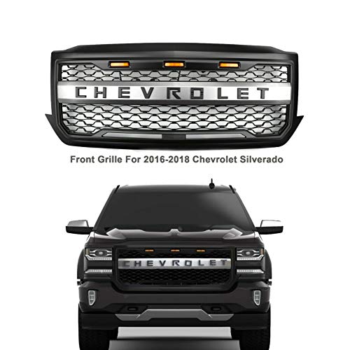 Product Cover Black Front Bumper Grille For 2016-2018 Chevrolet Silverado 1500 Front Grill with Chevrolet logo