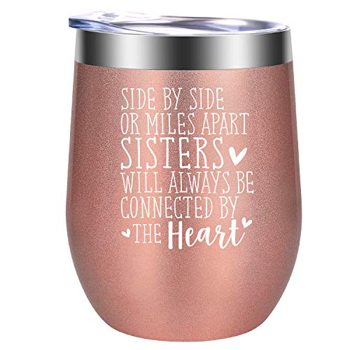 Product Cover Sister Gifts from Sister, Brother - Valentines Day Gifts for Sister - Funny Birthday Wine Gift Ideas for Sisters, Soul Sister, Little, Big Sister, Sister in Law, Best Friend - GSPY Sister Wine Tumbler
