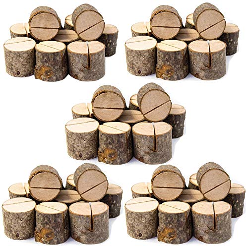 Product Cover Senover Rustic Wood Table Numbers Holder Wood Place Card Holder Party Wedding Table Name Card Holder Memo Note Card (50pcs)