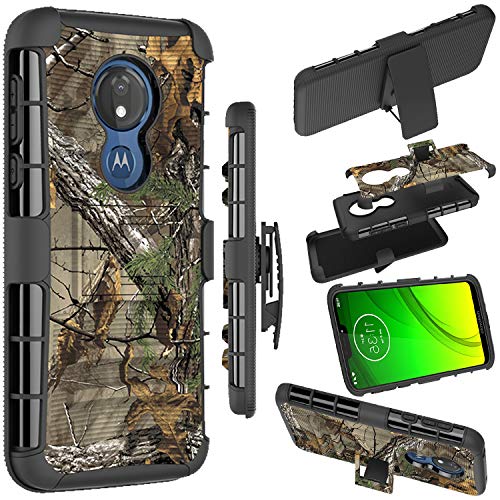 Product Cover Moto G7 Power Case, Moto G7 Supra Holster Case, Zoeirc [Heavy Duty] Armor Shock Proof Dual Layer Phone Case Cover with Kickstand & Belt Clip Holster for Motorola Moto G7 Supra/Moto G7 Power (camo)