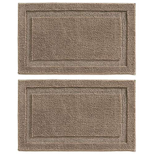 Product Cover mDesign Soft Microfiber Polyester Non-Slip Rectangular Spa Mat, Plush Water Absorbent Accent Rug for Bathroom Vanity, Bathtub/Shower - Machine Washable, 34