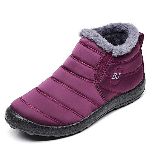 Product Cover BOLOMEE Women Winter Snow Ankle Boots Fur Lining Waterproof Outdoor Slip On Booties Sneakers