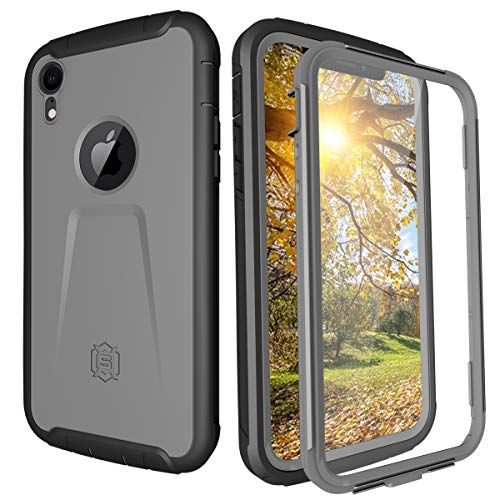 Product Cover iPhone XR Case - iPhone XR Full Body Case with Built in Screen Protector Shockproof Scratch Proof Protective XR Cell Phone Bumper Case Cover Shell for Men Women (Black)