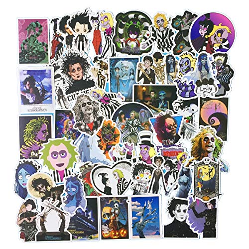 Product Cover Tim Burton's The Nightmare Before Christmas Movies Theme Stickers Laptop Stickers Waterproof Skateboard Snowboard Car Bicycle Luggage Decal 50pcs Pack