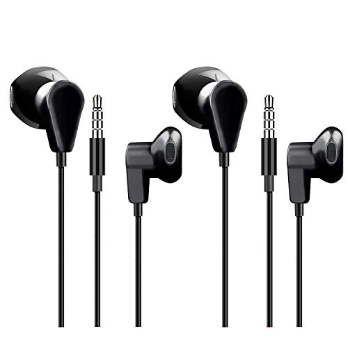 Product Cover 2 Pack Headphones/Earphones/Earbuds with Mic,Android Earphone Noise Isolating with Volume Control 3.5MM Headphone - Black