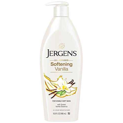 Product Cover Jergens Softening Vanilla Oil-Infused Moisturizer, Sweet Vanilla Essence, 16.8 oz, 26051