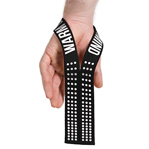Product Cover Pair of WARM BODY COLD MIND Lifting Wrist Straps for Olympic Weightlifting, Powerlifting, Functional Strength Training - Heavy-Duty Cotton Wrist Wraps (Black/White)