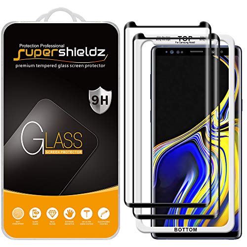 Product Cover (2 Pack) Supershieldz for Samsung Galaxy Note 9 Tempered Glass Screen Protector with (Easy Installation Tray) Anti Scratch, Bubble Free (Black)