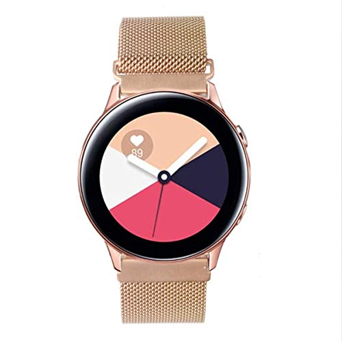 Product Cover GOSETH Compatible with Samsung Galaxy Watch Active (40mm) Bands/Active2 (44mm) Bands, 20mm Mesh Stainless Steel Strap for Galaxy Watch Active/Active2 (Rose Gold)
