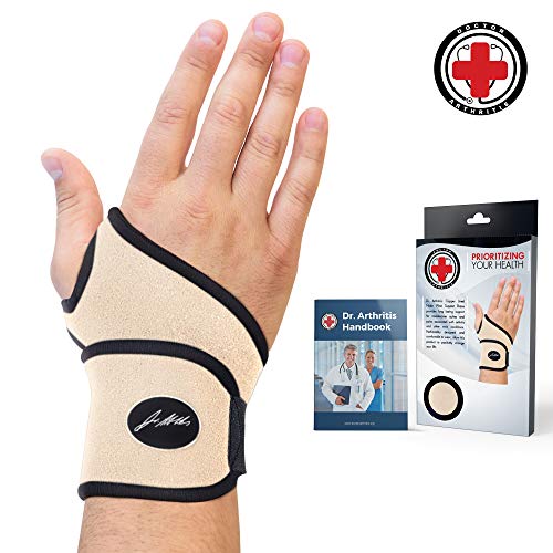 Product Cover Doctor Developed Premium Nude Wrist Support/Wrist Strap/Wrist Brace/Hand Support [Single] & Doctor Written Handbook- Relief for Wrist Injuries, Joint Disease, Sprains & More (Nude)