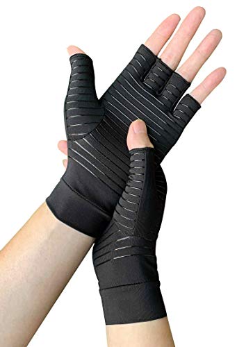 Product Cover Arthritis Compression Gloves Copper Arthritis Gloves Women & Men for Osteoarthritis,Arthritis,Tendonitis and Typing-Rapid Recovery and Pain Relief for All Lifestyles(Pair) (S)