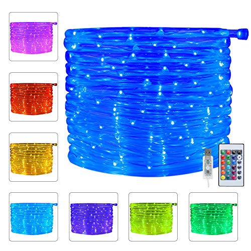 Product Cover Ollny LED Rope Lights 33ft 16 Colors Changing Indoor 100 LEDs 4 Modes USB Powered Rope Tube Lights with Remote Timer for Wedding Christmas Party Waterproof Indoor Decoration NOT CONNECTABLE