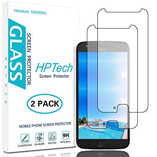 Product Cover HPTech Moto X4 Screen Protector - [2-Pack] Tempered Glass Film for Motorola Moto X4 / Moto X (4th Generation) Easy to Install, Bubble Free with Lifetime Replacement Warranty