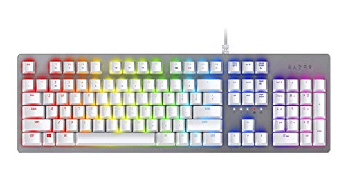 Product Cover Razer Huntsman Gaming Keyboard: Opto-Mechanical Key Switches - Instant Response Actuation - Customizable Chroma RGB Lighting - Programmable Macro Functionality - Mercury White