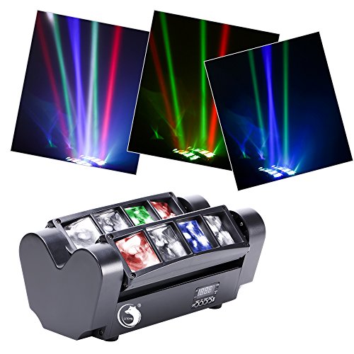 Product Cover U`King Moving Head Stage Light DJ Spider Light LED 8x10W RGBW 4 Color LED Light Disco DMX512 Portable DJ Disco LED Stage Light For KTV Parties Indoor Bar Club