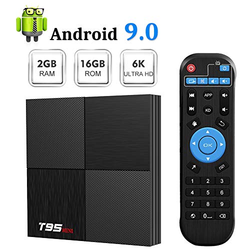 Product Cover T95 Mini Android 9.0 TV Box, TUREWELL Android Box 2GB RAM 16GB ROM TV Box H6 Quadcore cortex-A53 Smart TV Box 2.4GHz WiFi 3D 6K Android Box Streaming Media Player