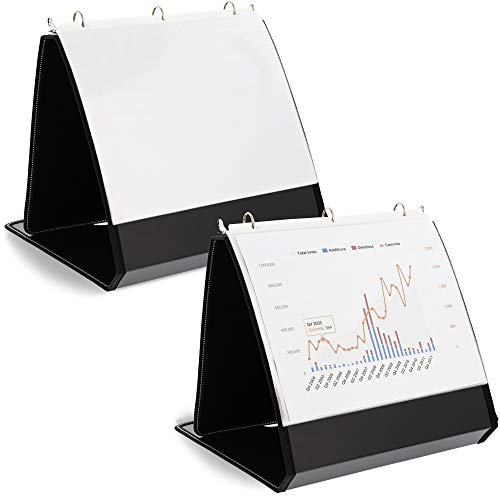 Product Cover Juvale Desk Binder Easel Presentation Folder (2 Pack) 10.5 x 11.5 Inches, Black