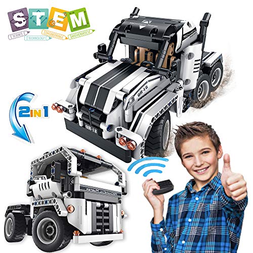 Product Cover STEM Building Toys for Boys & Girls | 2 in 1 Remote Control Building Kit  | Build a Semi -Truck/Cab Over | Early Learning Technic Building Blocks RC Kit | Best Gift for 7-12 Years Old Kids