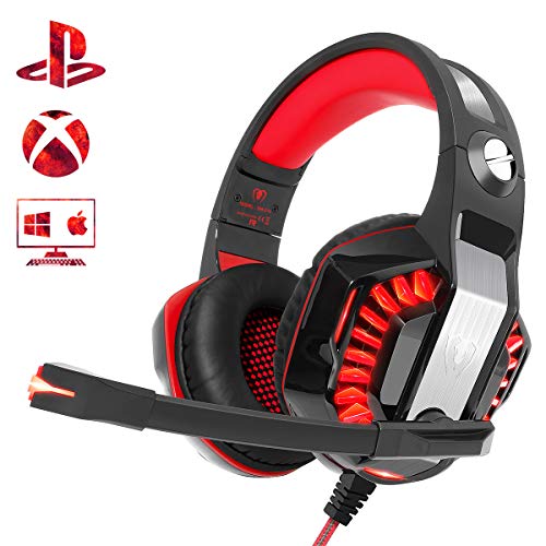 Product Cover Beexcellent Gaming Headset for PS4 Xbox One PC, Noise-Isolation Headphones with Microphone Stereo Surround Sound for Mac Laptop