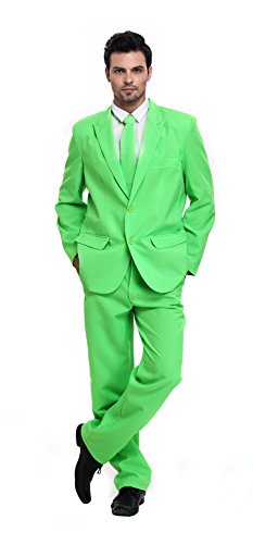 Product Cover U LOOK UGLY TODAY Mens Party Suit Solid Color Leisure Suit for Holiday Party Jacket with Tie & Pants