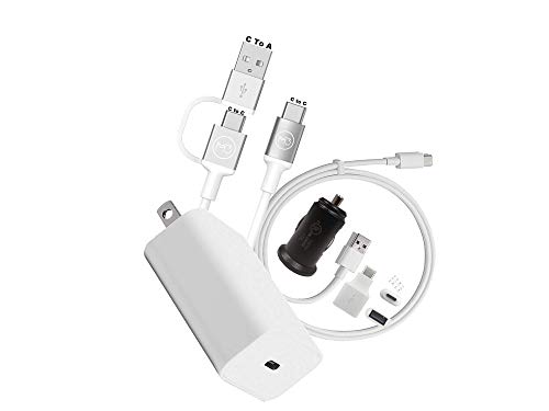 Product Cover Official - Google 18w C Type Fast Charger with 4.8Amp Dual Car Charger - for Pixel,XL,1,2,3 - (Kit)
