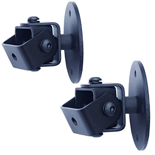 Product Cover SAFWE - SM03 - Speaker Wall Mount Stand - Bracket 2 Nos for 5 mm & 6.35mm (Œ inch) Thread Hole Speakers - Universal Type (Black)