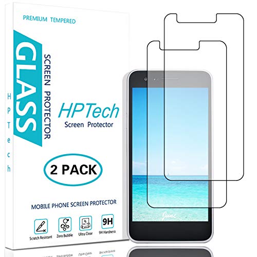 Product Cover HPTech LG Rebel 4 LTE Screen Protector - (2-Pack) Tempered Glass Film for LG Rebel 4 LTE Easy to Install, Bubble Free with Lifetime Replacement Warranty