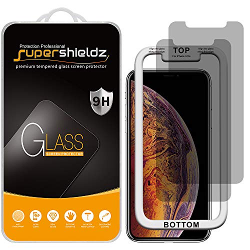 Product Cover (2 Pack) Supershieldz for Apple iPhone 11 Pro, iPhone Xs and iPhone X (5.8 inch) (Privacy) Anti Spy Tempered Glass Screen Protector with (Easy Installation Tray) Anti Scratch, Bubble Free