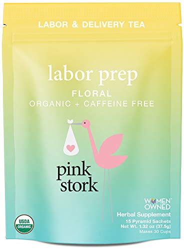 Product Cover Pink Stork Labor Prep Tea: Floral Red Raspberry + USDA Organic + Labor + Delivery, Women-Owned, 30 Cups