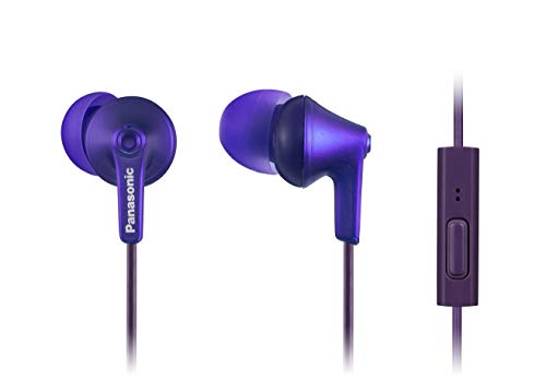 Product Cover PANASONIC ErgoFit Earbud Headphones with Microphone and Call Controller Compatible with iPhone, Android and BlackBerry - RP-TCM125-VA - in-Ear (Metallic Violet)
