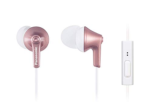 Product Cover PANASONIC ErgoFit Earbud Headphones with Microphone and Call Controller Compatible with iPhone, Android and BlackBerry - RP-TCM125-N - in-Ear (Rose Gold)