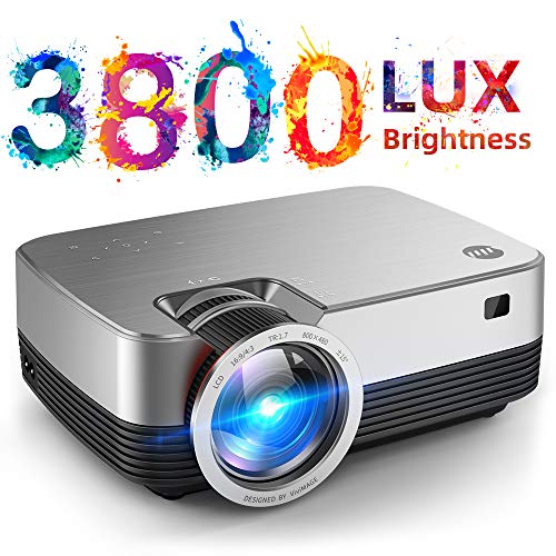 Product Cover VIVIMAGE C480 Mini Projector, 3800 Lux 1080P Supported and 170'' Display Portable Video Projector with 40,000 Hrs LED Lamp Life, Compatible with TV Stick, PS4, HDMI, VGA, TF, AV and USB