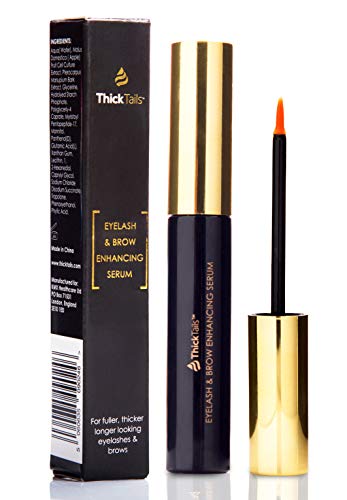 Product Cover ThickTails Eyelash Eyebrow Growth Serum - 5ml. Rapid Enhancing Boost To Grow Lash Brow Length. Giving Longer Eye Lashes And Brows. Easy As Mascara. Enhancer Treatment For Growing Eyelashes Eyebrows
