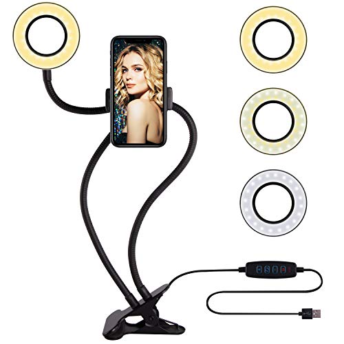 Product Cover Selfie Ring Light with Cell Phone Holder Circle Lights LED Lighting for Photo Photography Vlogging Video