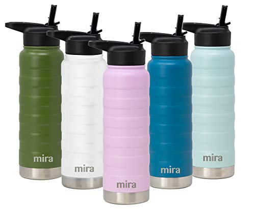 Product Cover MIRA 25 Oz Stainless Steel Vacuum Insulated Ridge Water Bottle | Double Walled Thermos Flask | 24 Hours Cold, 12 Hours Hot | Reusable Metal Water Bottle | Leak-Proof Sports Bottle | Lilac
