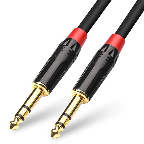 Product Cover TISINO 1/4 inch TRS Cable, Heavy Duty 6.35mm Male to Male Stereo Jack Balanced Audio Path Cord Interconnect Cable - 3.3 feet/1 Meter