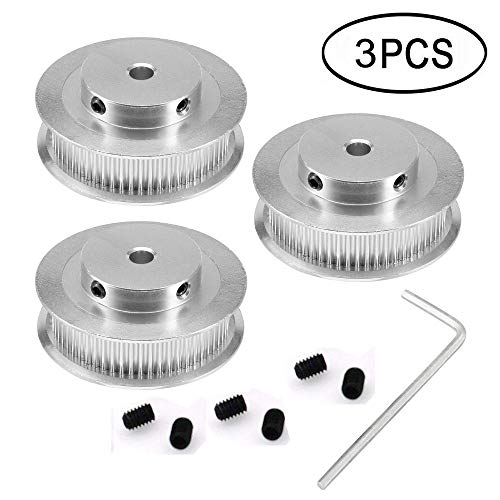 Product Cover 3Dman GT2 60 Teeth Bore 5mm Timing Pulley Synchronous Wheel Aluminum for Width 6mm for 3D Printer Parts -3pcs