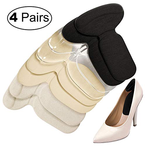 Product Cover Heel Cushion Inserts, Heel Grips Silicone Shoe Pads for Women Loose Shoes and High Heels Shoe Too Big, Anti-Slip Heel Inserts Liners Blister Prevention and Protectors Foot Insoles for Women - 4 Pairs