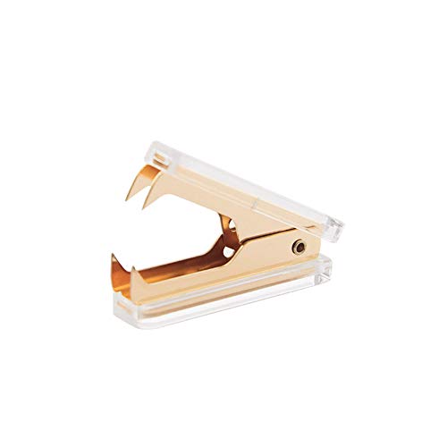 Product Cover Gold Staples Remover 1 Pack Clear Acrylic Body Steel Jaws Staple Puller Removal Tool for Dress Up Home Office School Desk Accessories Gift (1 Pack, Gold)