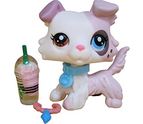 Product Cover lpsloverqa Custom Made OOAK Ice Cream Collie 2 Different Eyes with Accessories Lot Dog Figures Collection Boys Girls Kids Gift Set