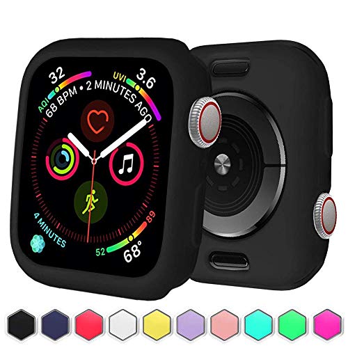 Product Cover BOTOMALL for IWatch Case 38mm 42mm 40mm 44mm Premium Soft Flexible TPU Thin Lightweight Protective Bumper Cover Screen Protector for Smartwatch Series 5 Series 4 3 2(Black,44MM Series 4/5)