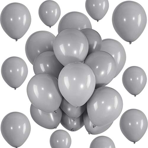 Product Cover Hestya Gray Balloons 100 Pack 10 Inch Party Balloons Gray Latex Balloons for Weddings, Birthday Party, Bridal Shower, Party Decoration (10 Inch, Gray)