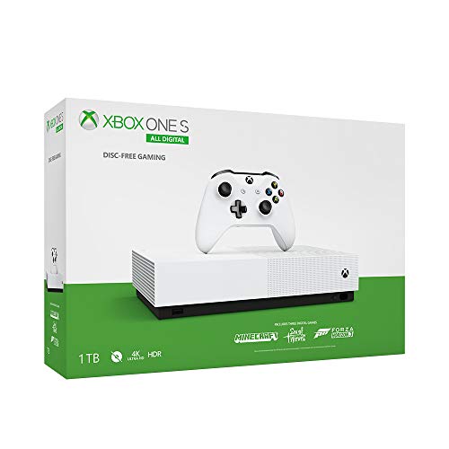Product Cover Xbox One S 1TB All-Digital Edition Console (Free Digital Games: Minecraft, Sea of Thieves, Forza Horizon 3) (Disc Free gaming)