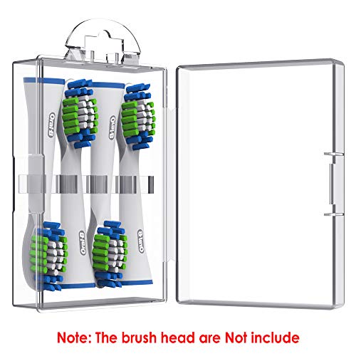 Product Cover Toothbrush Heads Cover - Enerfort Travel Brush Head Protector Storage Case for Oral B or Philips Electric Toothbrush Heads, 1PC, Transparent