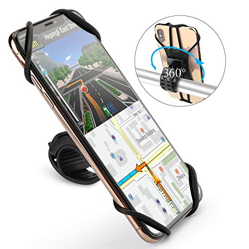 Product Cover OMOTON Detachable Bike Phone Mount - 360°Rotation Universal Silicone Motorcycle Handlebar Phone Mount for iPhone/Samung/Google/LG/Moto