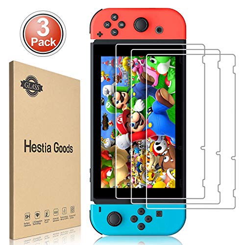 Product Cover [3 Pack]Screen Protector Tempered Glass for Nintendo Switch - Hestia Goods Transparent HD Clear Anti-Scratch Screen Protector for Nintendo Switch