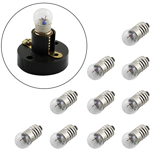 Product Cover RuiLing 10-Pack E10 Mini Light Bulbs Screw Base Indicator Light Incandescent Bulb Old-Fashioned Flashlight Lamp for Physical Electrical Experiment 2.5V 0.3A (No Base)
